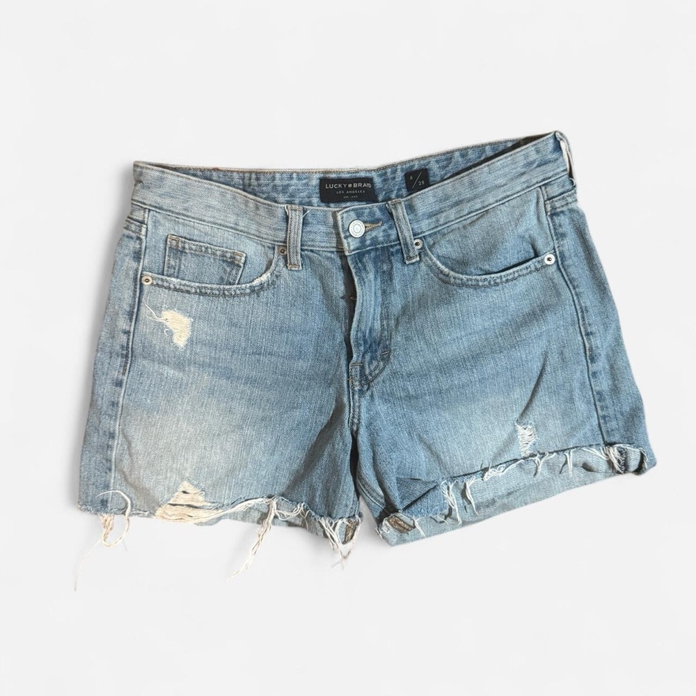 Lucky Brand Women's Distressed Light Blue Jean Shorts